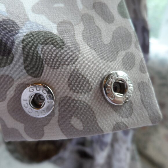 New Gucci 100% Silk Beige Leopard Print Drop-Waist Belted Sheath Dress Size 40-4 - Picture 5 of 16